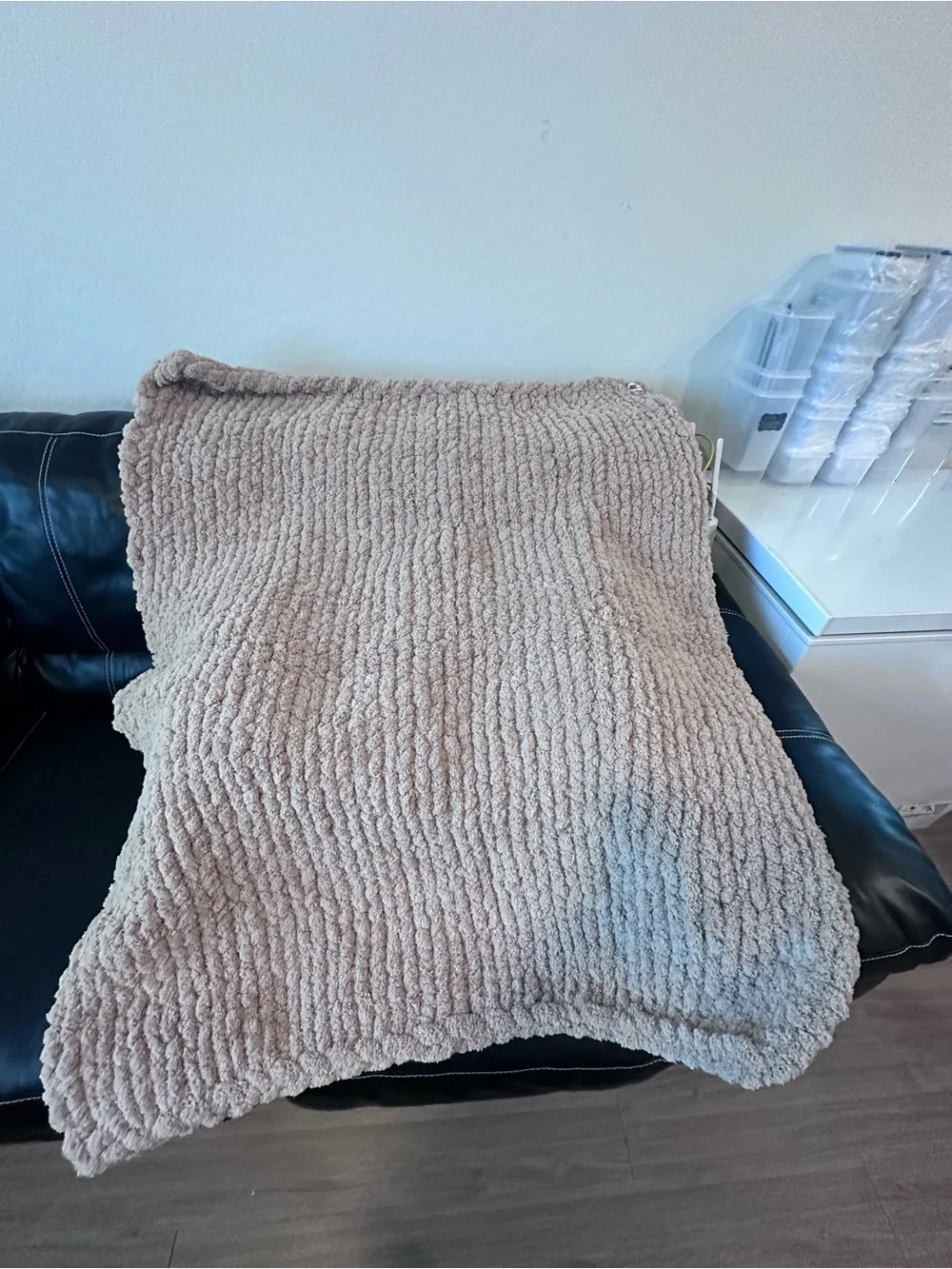 Handmade Beige Throw Blanket - Cozy Home Accent
